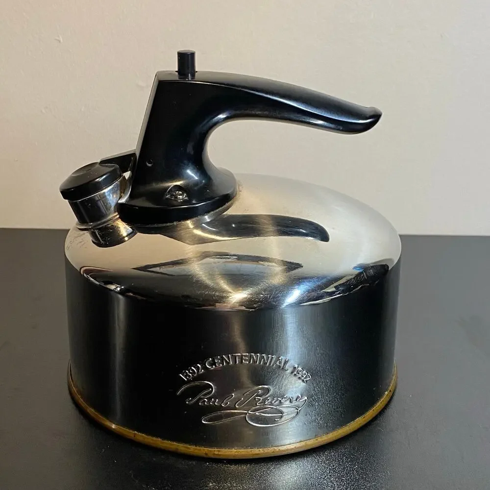 Rare 1992 Centennial Paul Revere Ware Copper Bottom Whistling Tea Kettle 1Qt Vtg
